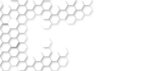 Abstract background with hexagon, modern abstract vector polygonal pattern. Futuristic abstract honeycomb technology white background. Luxury white hexagon pattern.