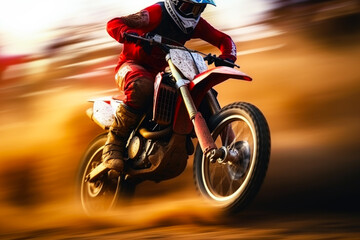 Fototapeta premium Motocross rider in action. Motocross extreme sport.