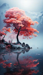 Obraz na płótnie Canvas Beautiful autumn landscape with lake