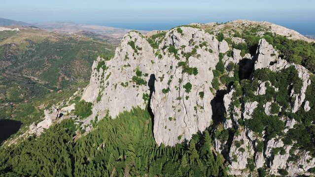 Mountain in national park with rocks