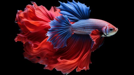 Fototapeta premium Multi color Siamese battling fish(Rosetail)(halfmoon),fighting fish,Betta splendens,on nature foundation with clipping way