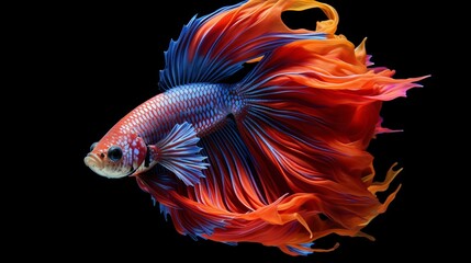 Fototapeta premium Multi color Siamese battling fish(Rosetail)(halfmoon),fighting fish,Betta splendens,on nature foundation with clipping way
