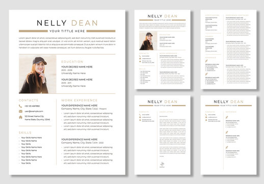 Resume Design Layout with Brown Accents