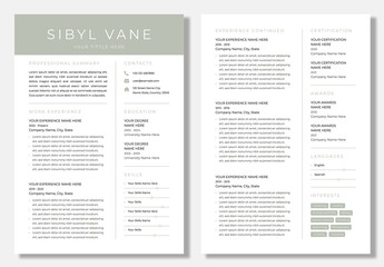 Simple Resume Template Design 