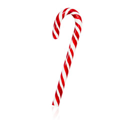 Candy cane isolated on white background.