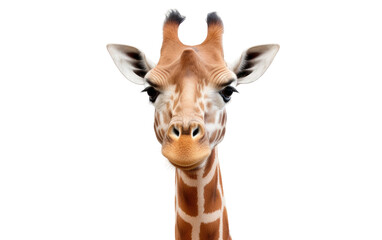 Stunning Giraffe Close Up Portraits on isolated background