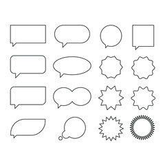 Fototapeta premium Simple line speech bubble set