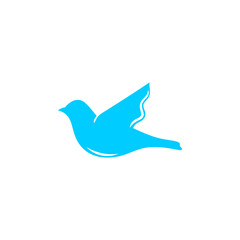 Blue Dove Bird Logo abstract design vector isolated white background