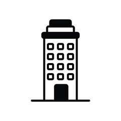 Skyscraper icon isolate white background vector stock illustration