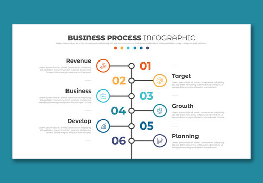 Colorful Vertical Business Process Infographic Layout