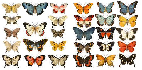Obraz premium Butterfly watercolor illustration clipart. Generative AI.