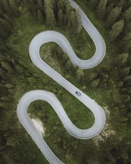 Peel and stick wall murals Dolomites snake road dolomites