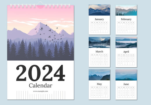 Wall Calendar Template 2024