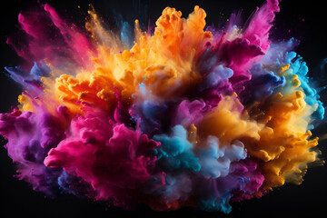 Fototapeta premium Abstract colorful explosion on Black background