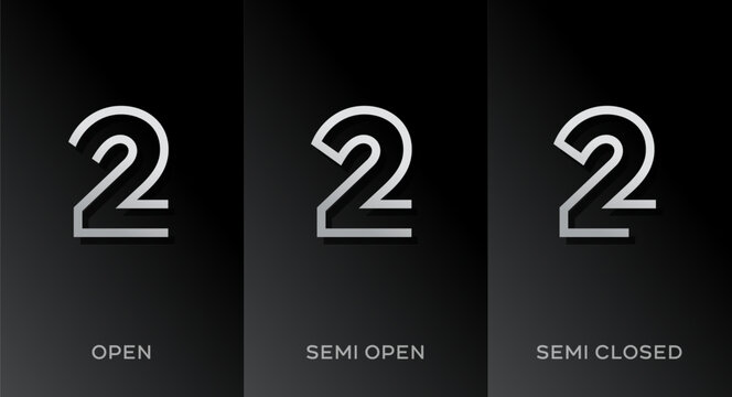 Set of number 2 logo icon design template elements