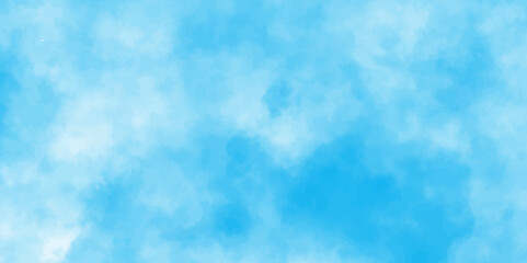 Light sky blue shades frame illustration. Grunge aquarelle painted paper textured canvas for vintage design, invitation card, template.Classic hand painted Blue watercolor background.