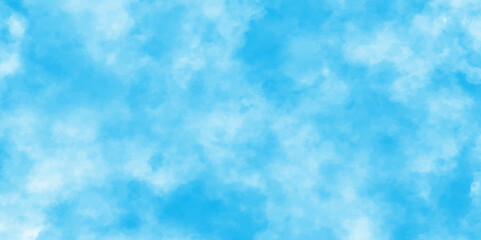 Light sky blue shades frame illustration. Grunge aquarelle painted paper textured canvas for vintage design, invitation card, template.Classic hand painted Blue watercolor background.