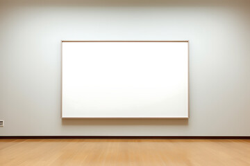 people looking at a blanc canvas in a museum, interior, museum, artgallery, mockup