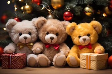 Christmas Gifts and Toys, A Treasured Assortment of Holiday Gifts and Playthings Illuminated by the Warmth of the Christmas Spirit, Unveiling Joyous Delights