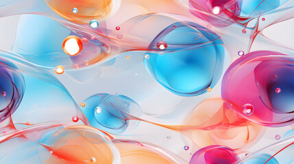 Seamless pattern of shifting iridescent soap bubbles