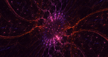 3D manual rendering abstract fractal light background