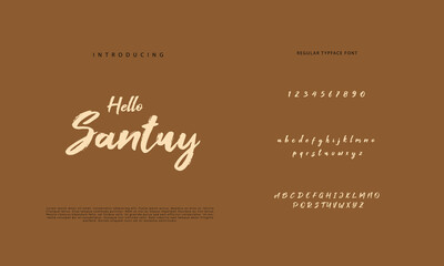 Abstract Calligraphy font alphabet. Minimal modern urban fonts for logo, brand etc. Typography typeface uppercase lowercase and number. vector illustration
