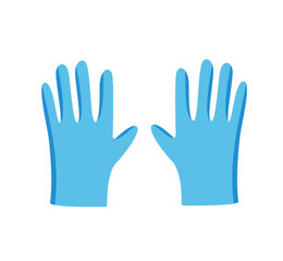 Rubber disposable gloves cartoon icon. Vector illustration of latex gloves for medical or cleaning.