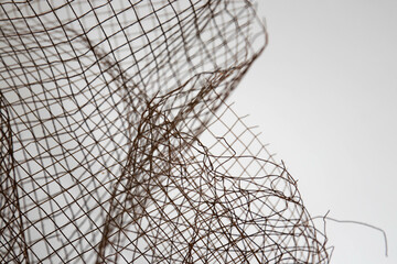 Free Form Curve of Black Rustic Wire Mesh