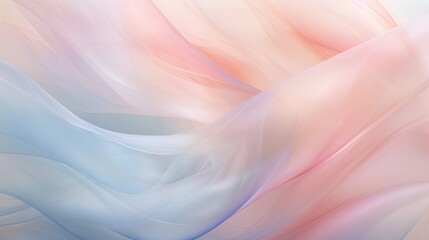Delicate pastel waves of abstract multicolored hues gently ripple through soft illumination, harmonious visual art for background design exudes serenity and elegance immerse in gentle allure