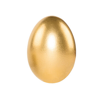 Golden egg isolated on transparent background, business concept icon.