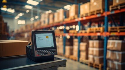 Laptops work as checklists in smart factories such as warehouses, distribution networks, logistics, transportation, export, import logistics. and transportation industry