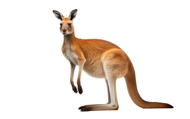 Kangaroo Iconic Australian Marsupial on isolated background - obrazy, fototapety, plakaty