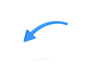 Blue arrow on white background, downward	