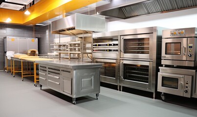A Modern Commercial Kitchen With Sleek, Durable, and Efficient Stainless Steel Appliances