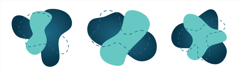 vector set of abstract shape gradient liquid