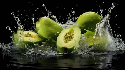 apple in water splash