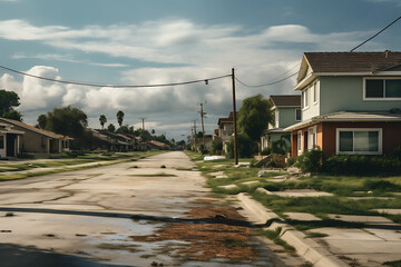 suburban neighborhood, houses, street, architecture, suburbs