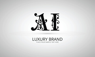 AI:  initials monogram letter text alphabet logo design
