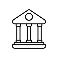 Bank icon isolate white background vector stock illustration
