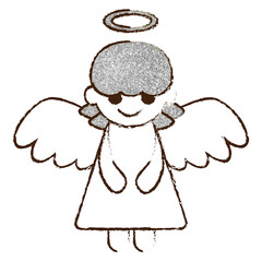Clip art material: Hand-drawn glitter angel