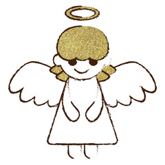 Clip art material: Hand-drawn glitter angel