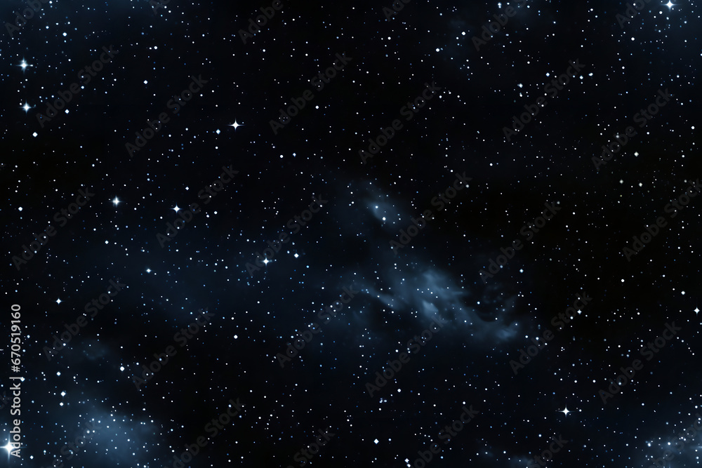 Wall mural seamless texture and full-frame background of starry night sky and outer space. neural network gener