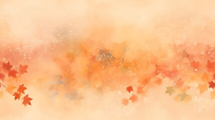 Fototapeta na wymiar Autumn watercolor Japanese paper background seamless pattern