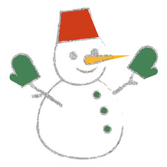 Clip art material: Hand-drawn Glitter Snowman	