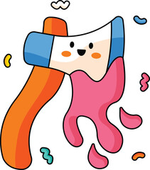 Blood Axe Cute Vector Sticker 