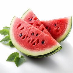 Sliced of watermelon isolated on white background
