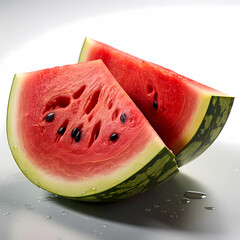 Sliced of watermelon isolated on white background