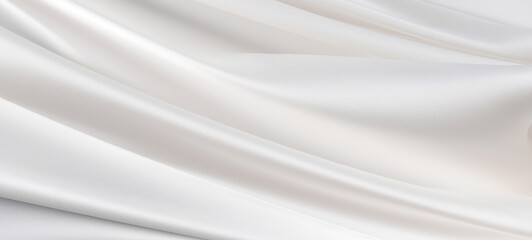 Fototapeta premium Smooth elegant rippled white silk or satin luxury cloth texture, wedding background, beautiful soft blur pattern natural, Abstract background design luxury white cloth