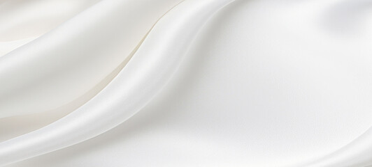 Fototapeta premium Smooth elegant rippled white silk or satin luxury cloth texture, wedding background, beautiful soft blur pattern natural, Abstract background design luxury white cloth