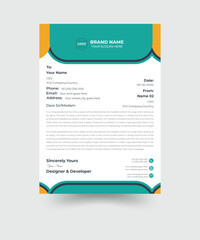 Futuristic formal and creative letter head design. Modern and elegant fresh letterhead design. Print vector illustration letterhead.